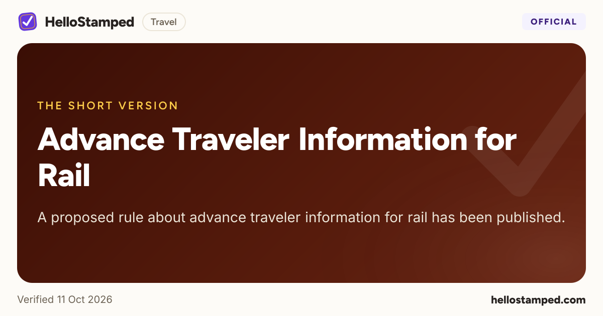 Advance Traveler Information for Rail — a shareable card summarising this guide
