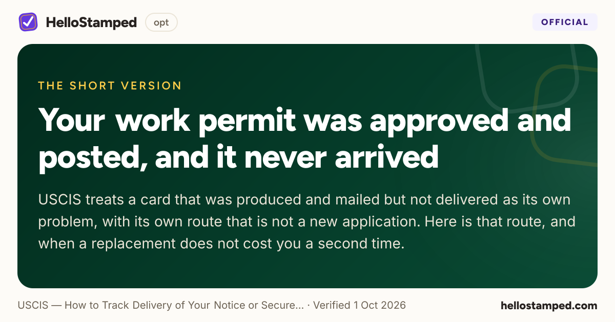Your work permit was approved and posted, and it never arrived — a shareable card summarising this guide