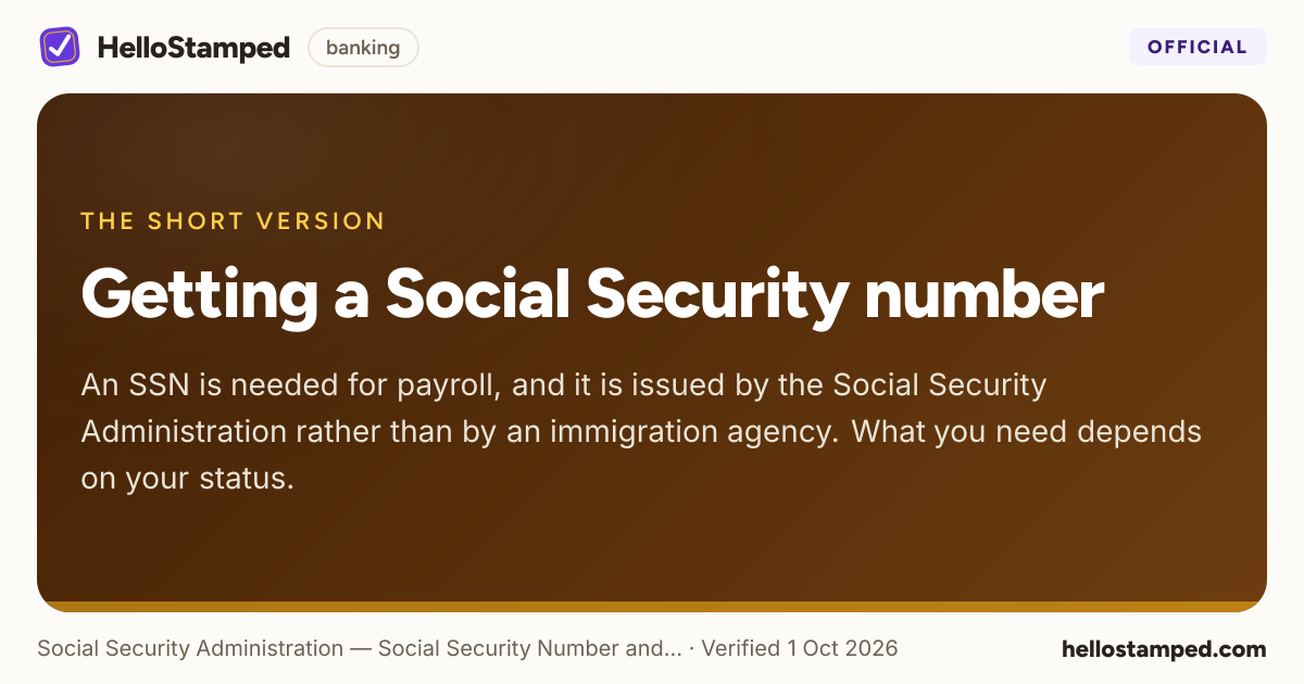 Getting a Social Security number — a shareable card summarising this guide