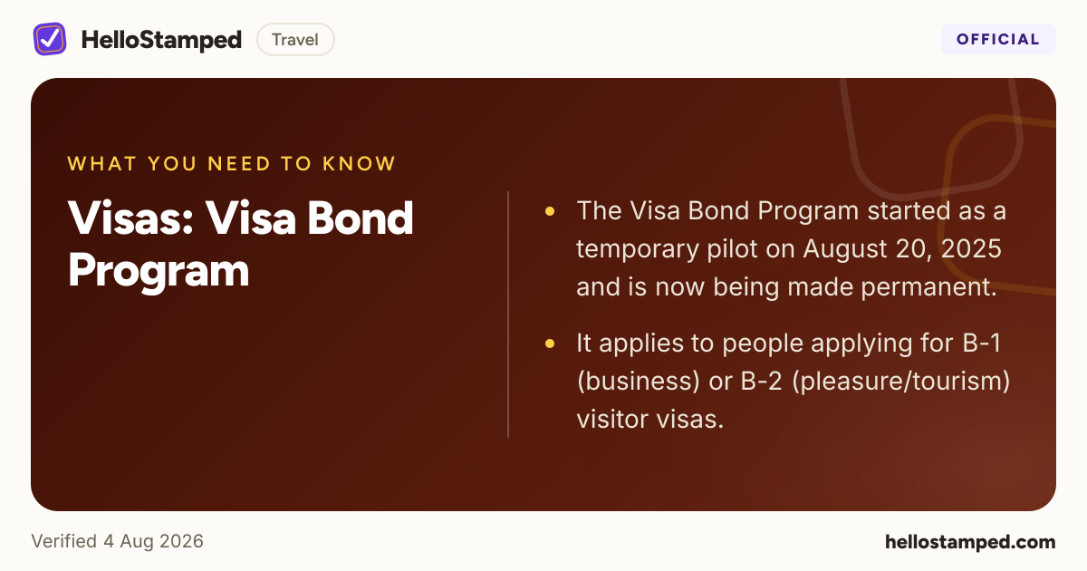 Visas: Visa Bond Program — a shareable card summarising this guide
