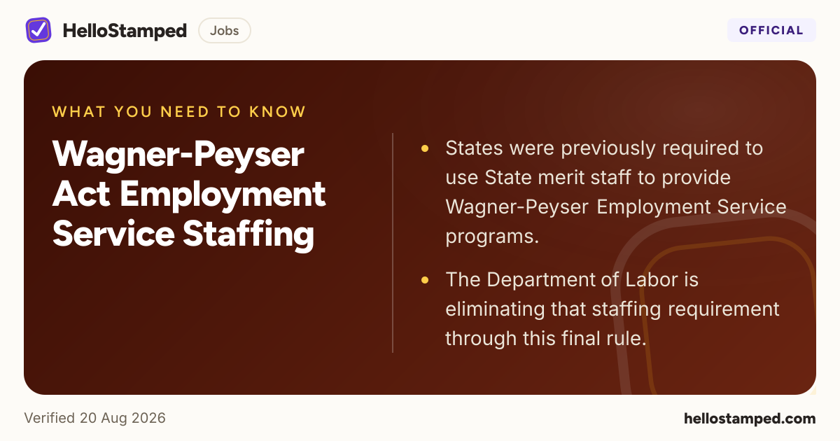 Wagner-Peyser Act Employment Service Staffing — a shareable card summarising this guide