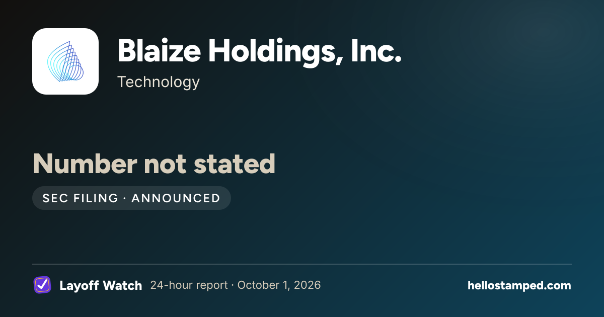Blaize Holdings, Inc.: Number not stated — a shareable card summarising this report