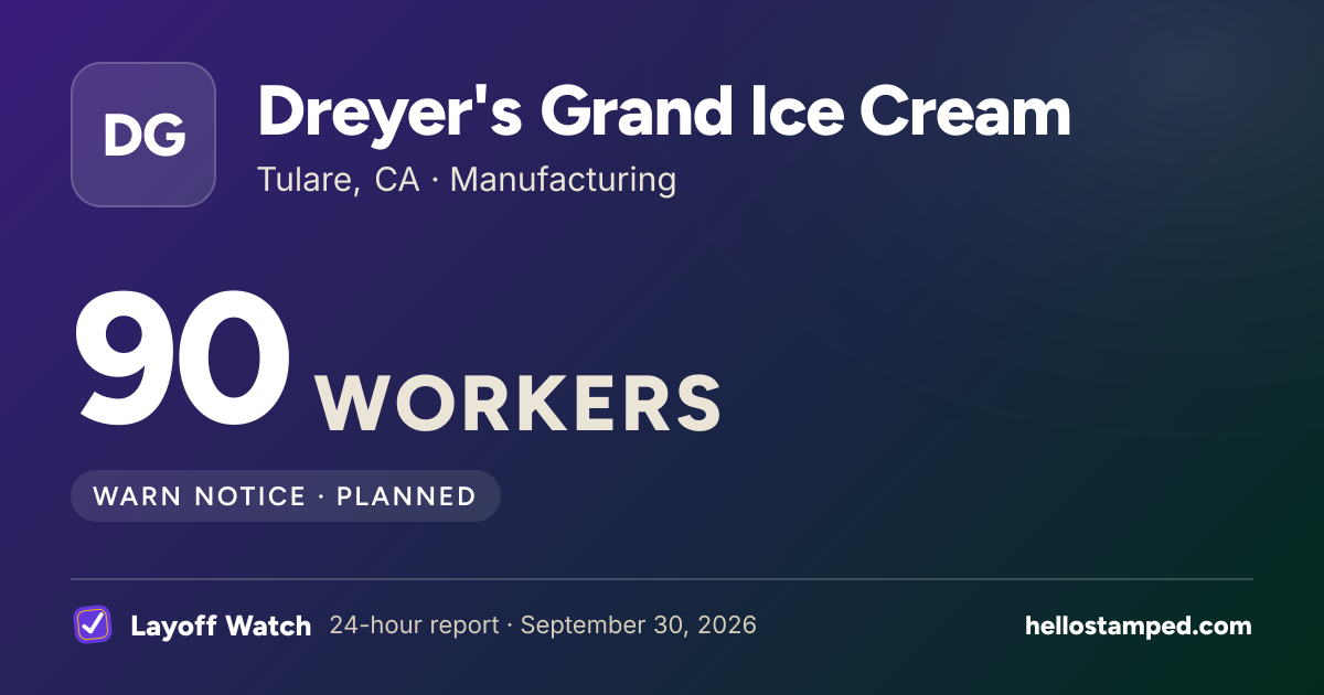 Dreyer's Grand Ice Cream: 90 — a shareable card summarising this report