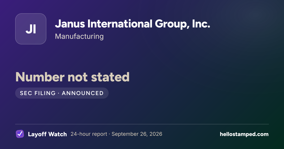 Janus International Group, Inc.: Number not stated — a shareable card summarising this report